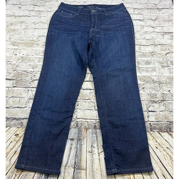 Lane Bryant Jeans‎ Womens 16S Blue Straight High-rise Denim Pants Rocker Worker - Picture 2 of 12